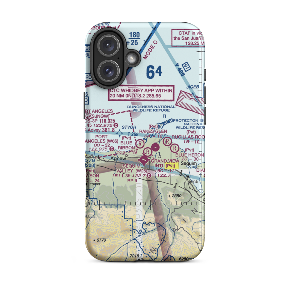 Swanton Ultralightport (WN60) VFR Sectional  Tough iPhone Case iPhone 16 Plus model shown