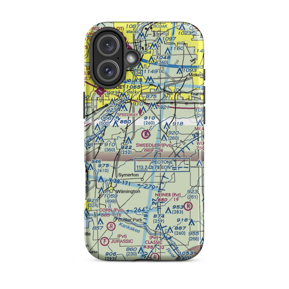 Sweedler Airport (3IL2) VFR Sectional  Tough iPhone Case iPhone 16 Plus model shown