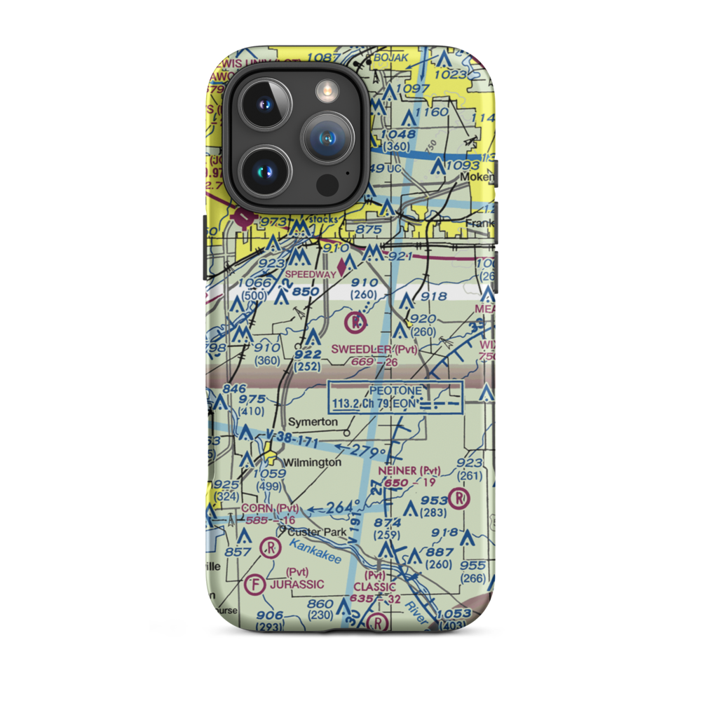 Sweedler Airport (3IL2) VFR Sectional  Tough iPhone Case iPhone 16 Pro Max model shown