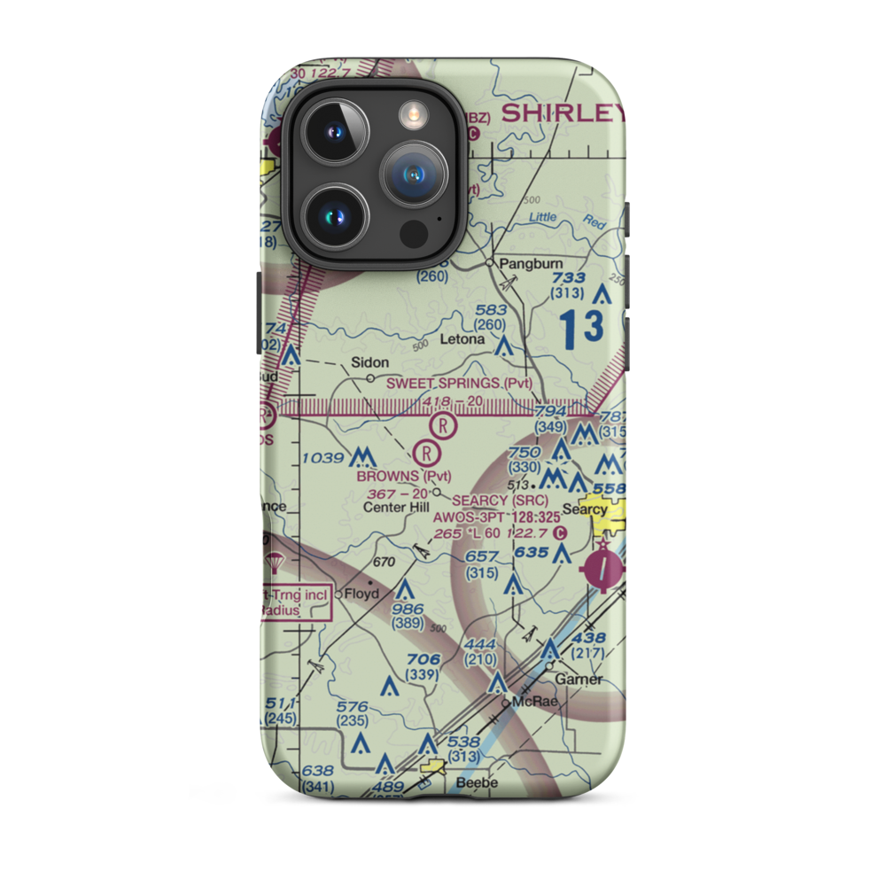 Sweet Springs Airport (35AR) VFR Sectional  Tough iPhone Case iPhone 16 Pro Max model shown