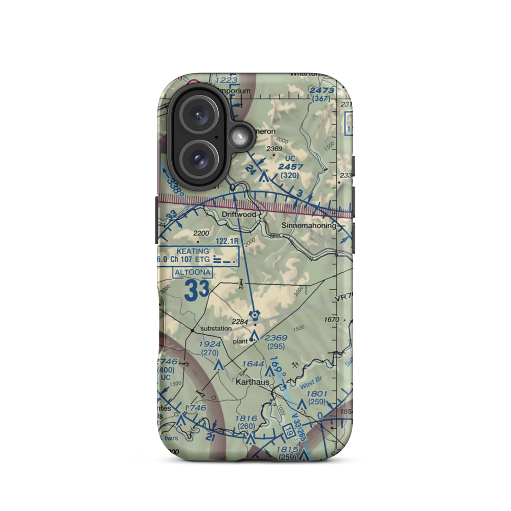 Sweet Valley Airport (PN12) VFR Sectional  Tough iPhone Case iPhone 16 model shown
