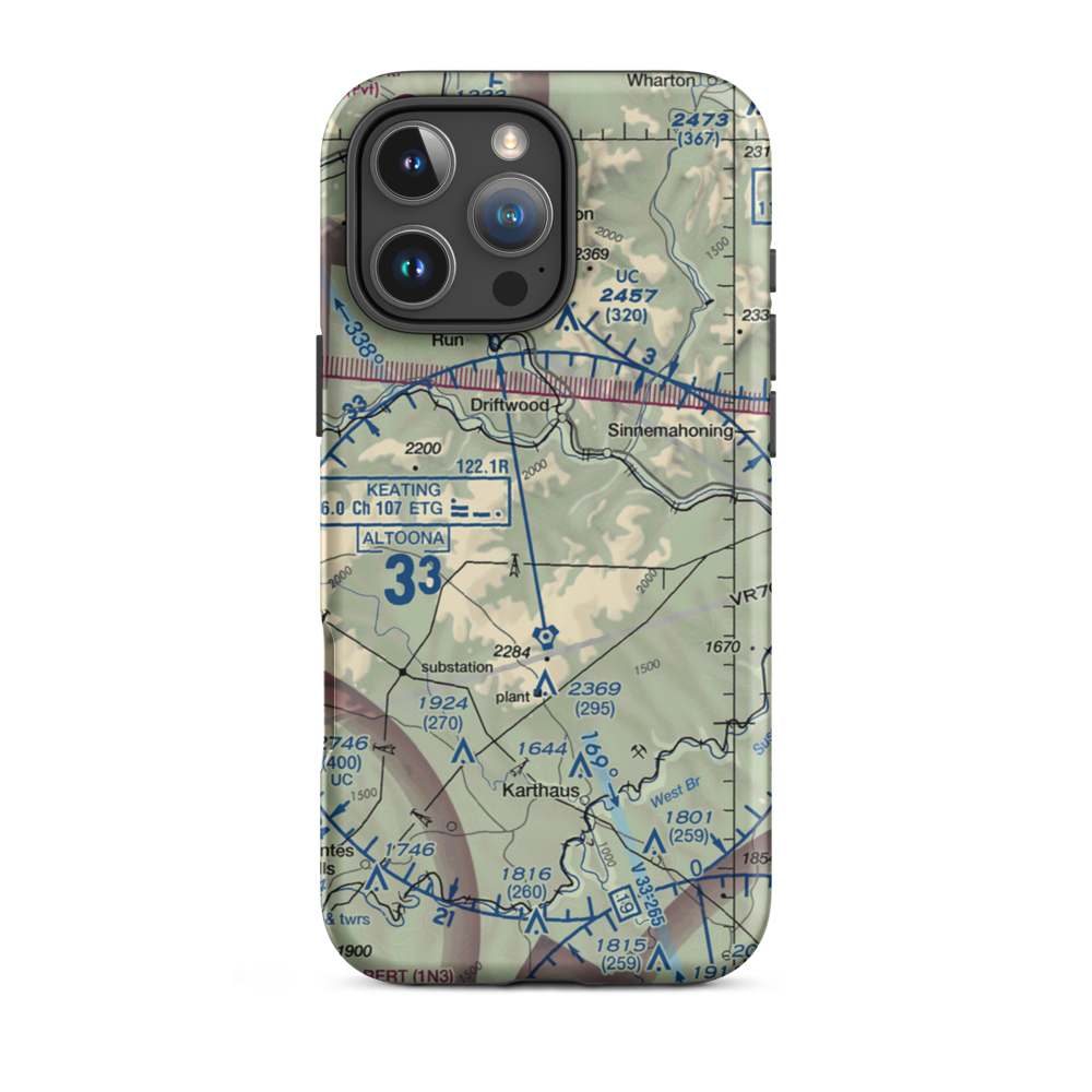 Sweet Valley Airport (PN12) VFR Sectional  Tough iPhone Case iPhone 16 Pro Max model shown