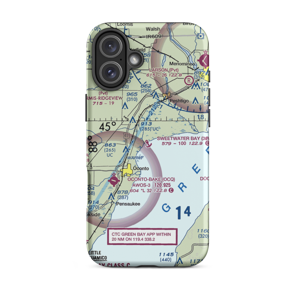 Sweetwater Bay Seaplane Base (30W) VFR Sectional  Tough iPhone Case iPhone 16 Plus model shown