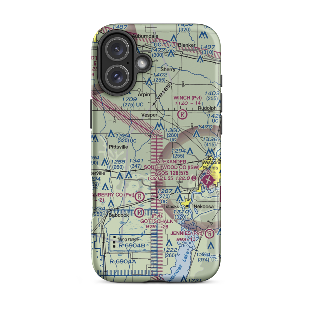 Swensen Airport (4WN2) VFR Sectional  Tough iPhone Case iPhone 16 Plus model shown