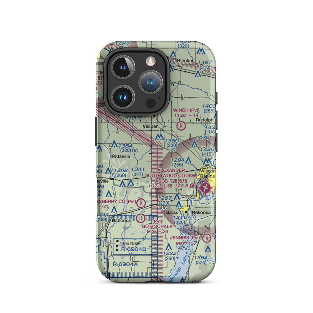 Swensen Airport (4WN2) VFR Sectional  Tough iPhone Case iPhone 16 Pro model shown