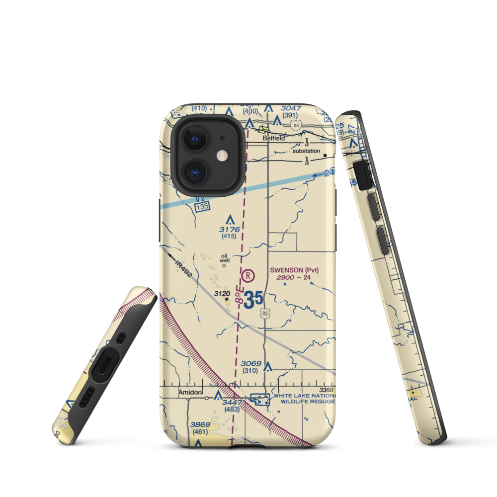 Swenson Airport (ND29) VFR Sectional  Tough iPhone Case iPhone 12 mini model shown