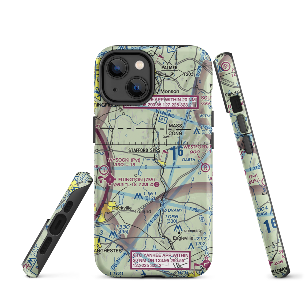 Swift Airport (CT31) VFR Sectional  Tough iPhone Case iPhone 14 model shown