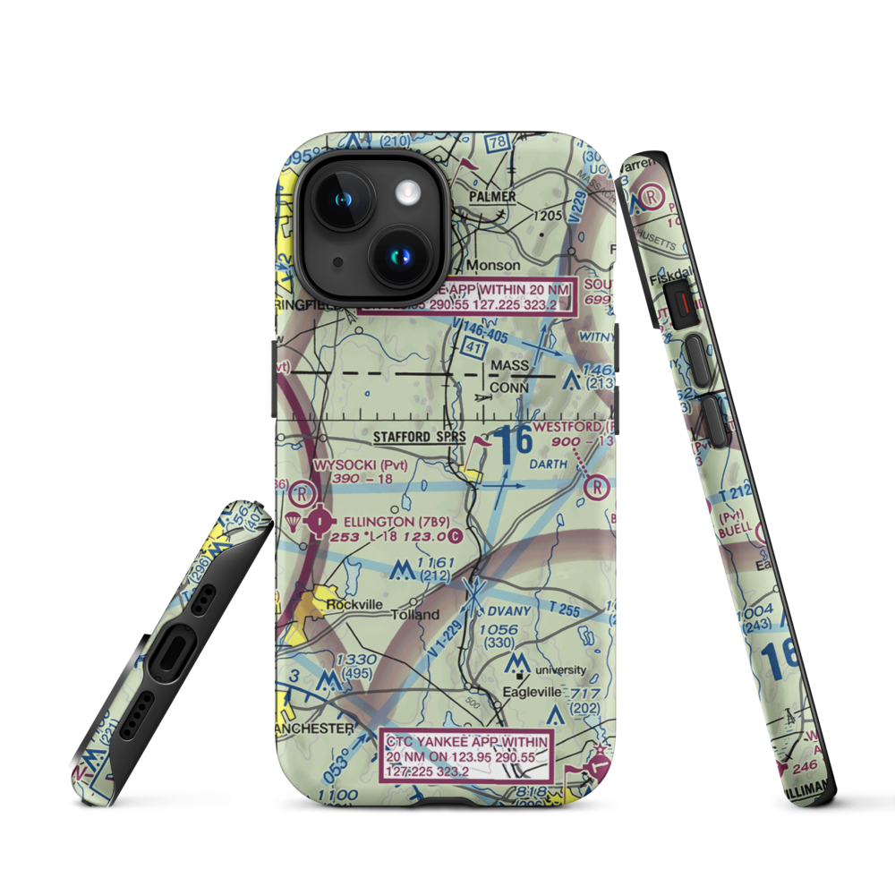 Swift Airport (CT31) VFR Sectional  Tough iPhone Case iPhone 15 model shown