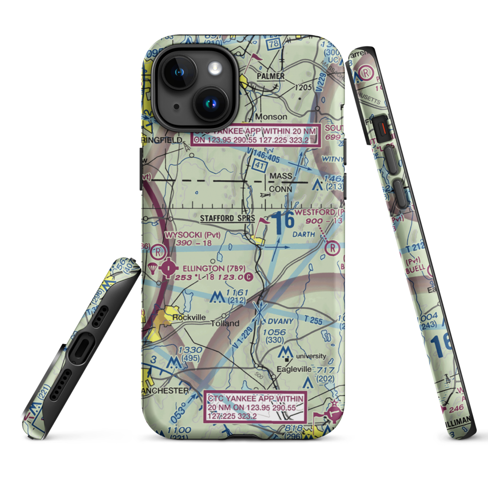 Swift Airport (CT31) VFR Sectional  Tough iPhone Case iPhone 15 Plus model shown