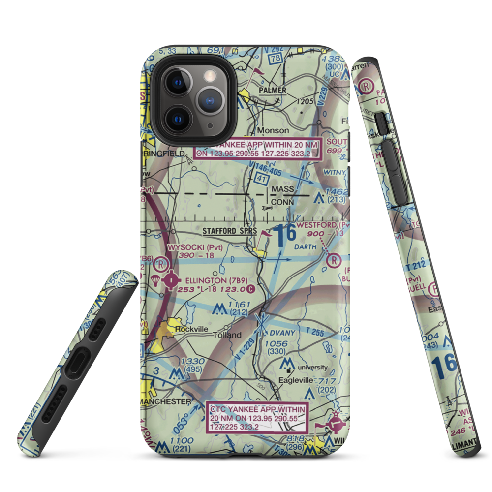 Swift Airport (CT31) VFR Sectional  Tough iPhone Case iPhone 11 Pro Max model shown