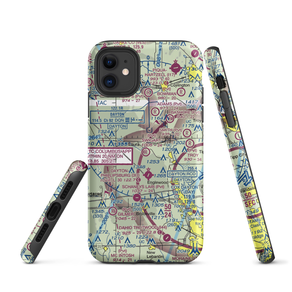 Swigart Airport (OH78) VFR Sectional  Tough iPhone Case iPhone 11 model shown