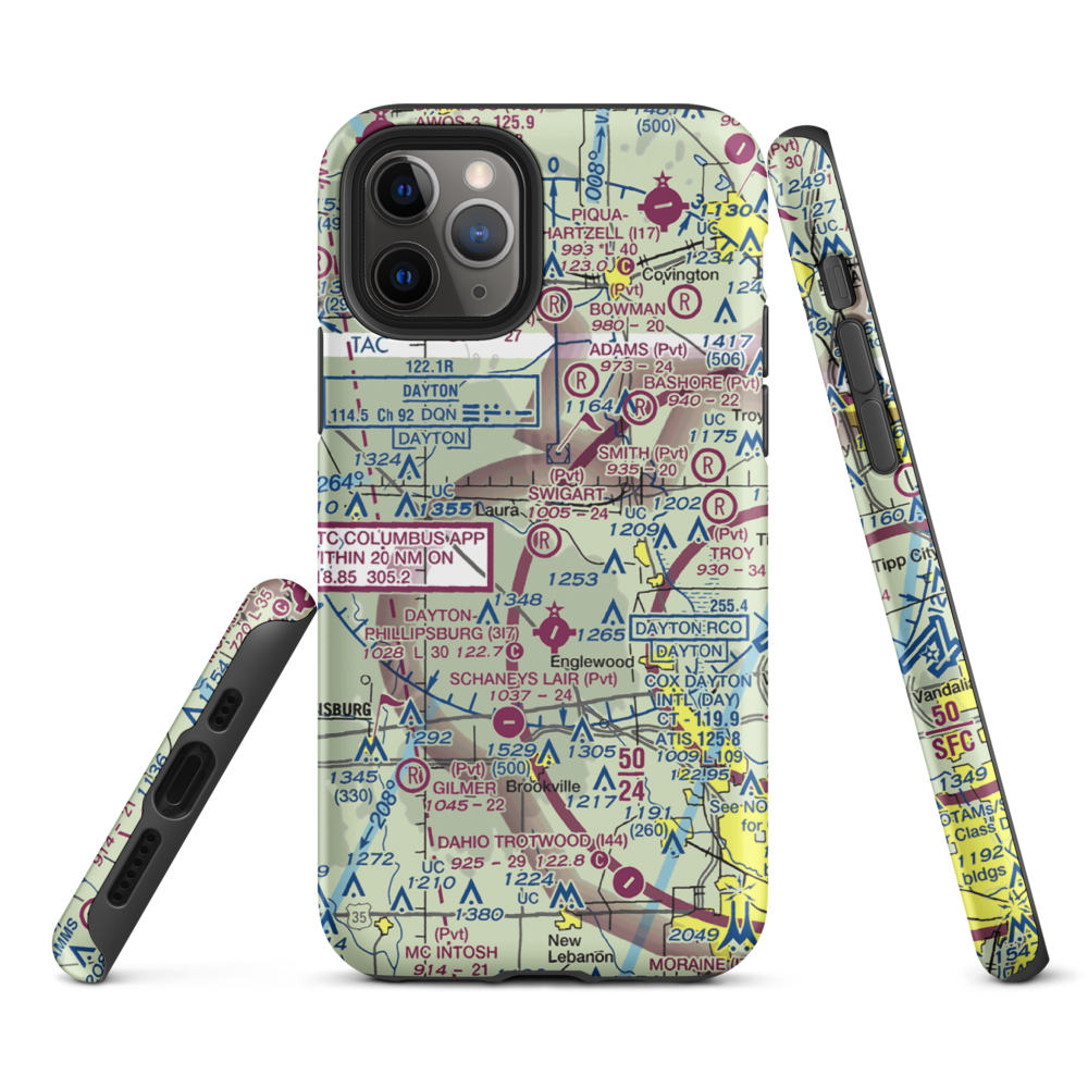 Swigart Airport (OH78) VFR Sectional  Tough iPhone Case iPhone 11 Pro model shown