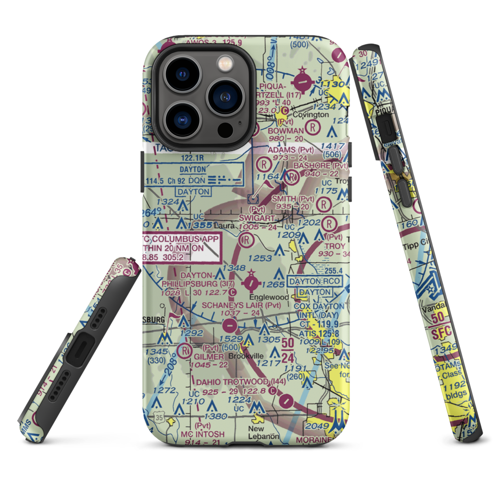 Swigart Airport (OH78) VFR Sectional  Tough iPhone Case iPhone 13 Pro Max model shown