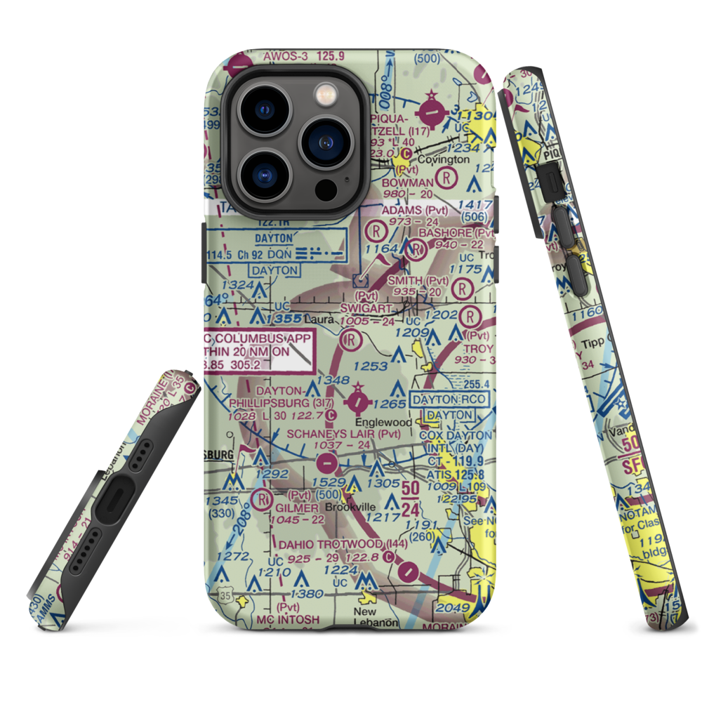 Swigart Airport (OH78) VFR Sectional  Tough iPhone Case iPhone 14 Pro Max model shown
