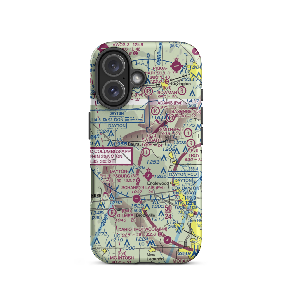Swigart Airport (OH78) VFR Sectional  Tough iPhone Case iPhone 16 model shown