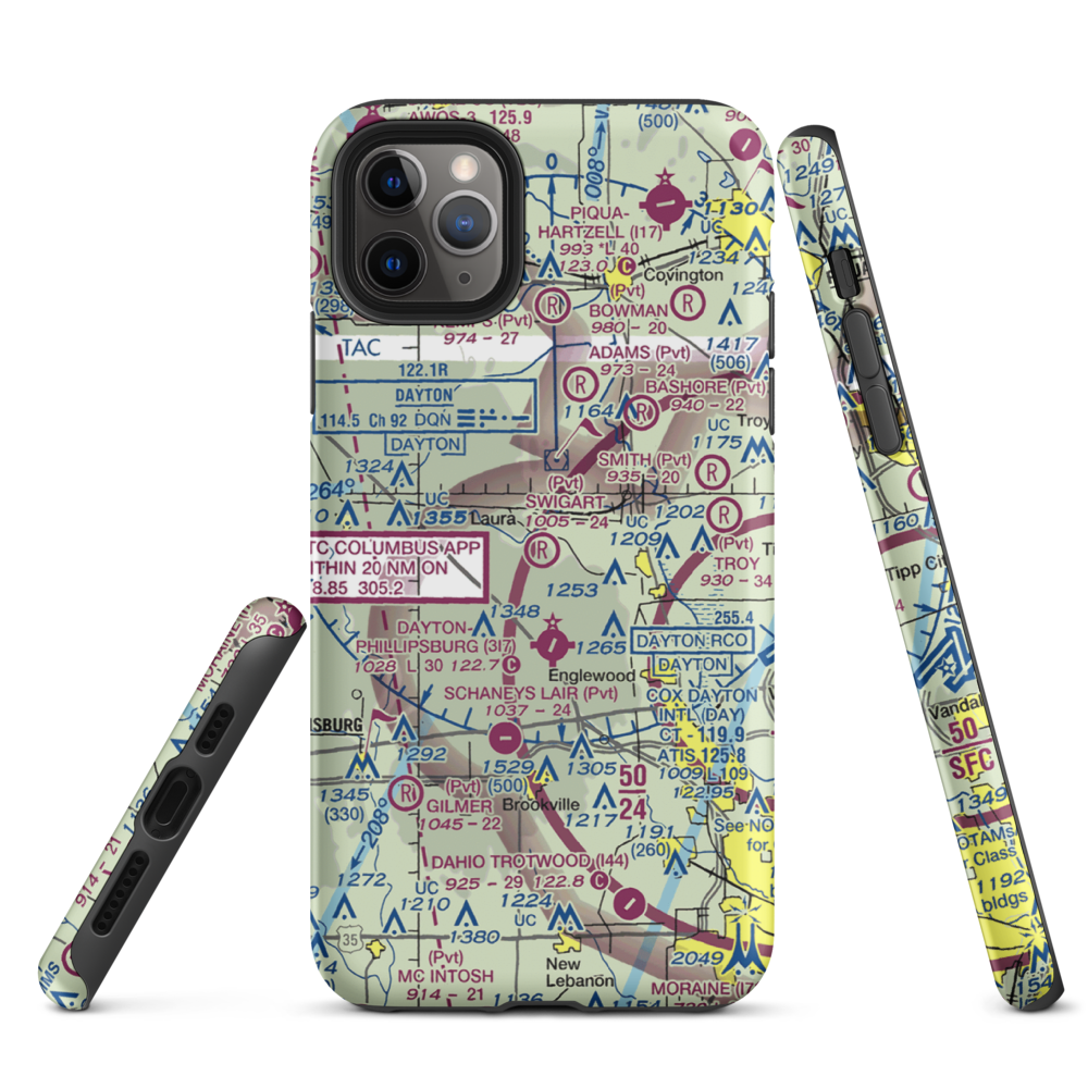 Swigart Airport (OH78) VFR Sectional  Tough iPhone Case iPhone 11 Pro Max model shown