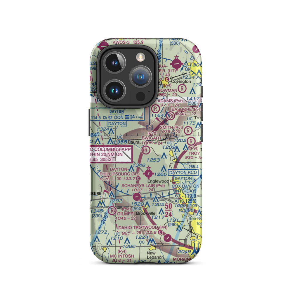 Swigart Airport (OH78) VFR Sectional  Tough iPhone Case iPhone 16 Pro model shown