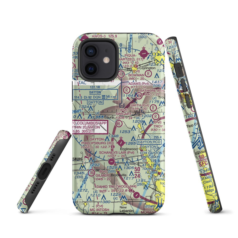 Swigart Airport (OH78) VFR Sectional  Tough iPhone Case iPhone 12 model shown