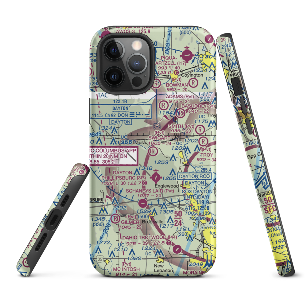 Swigart Airport (OH78) VFR Sectional  Tough iPhone Case iPhone 12 Pro Max model shown