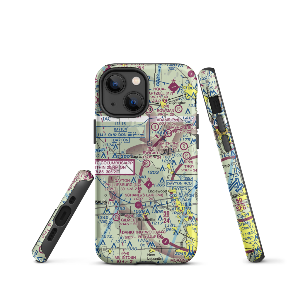 Swigart Airport (OH78) VFR Sectional  Tough iPhone Case iPhone 13 mini model shown