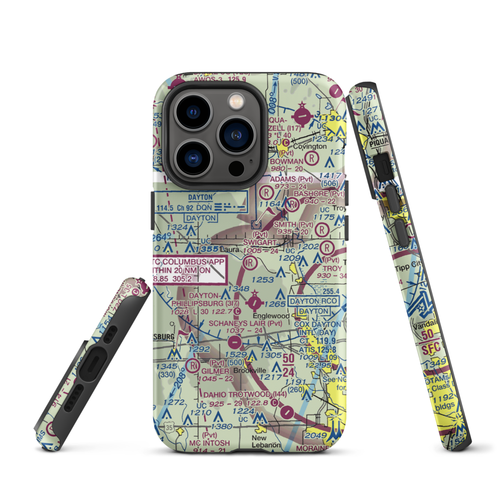 Swigart Airport (OH78) VFR Sectional  Tough iPhone Case iPhone 13 Pro model shown