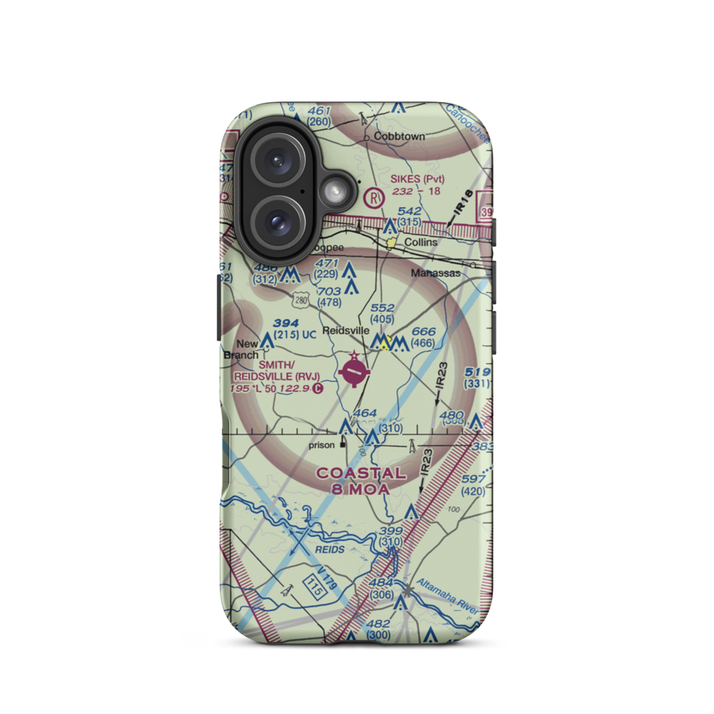 Swinton Smith Field at Reidsville Municipal Airport (RVJ) VFR Sectional  Tough iPhone Case iPhone 16 model shown