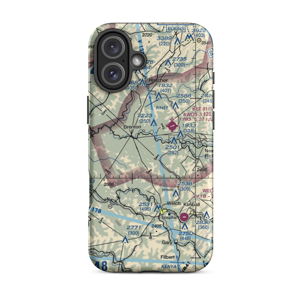 Swope Farm Airport (WV11) VFR Sectional  Tough iPhone Case iPhone 16 Plus model shown