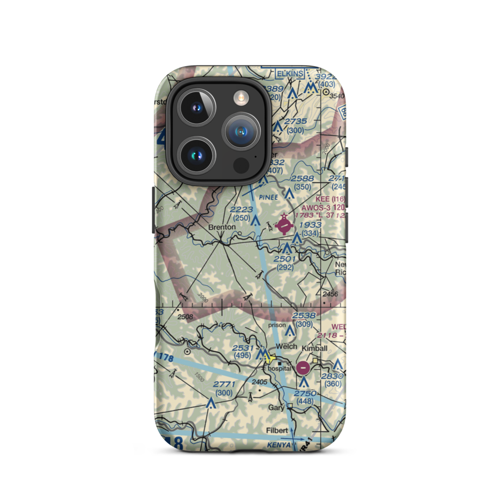 Swope Farm Airport (WV11) VFR Sectional  Tough iPhone Case iPhone 16 Pro model shown