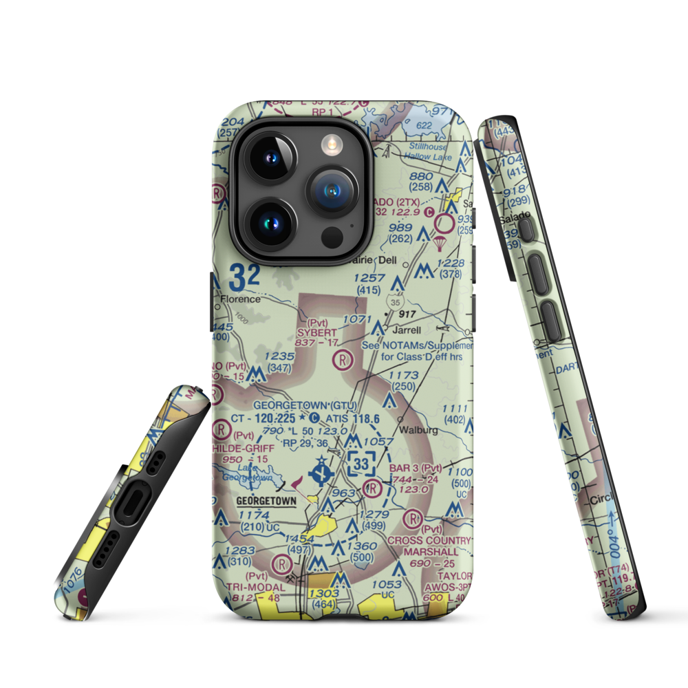 Sybert Farm Airport (40TE) VFR Sectional  Tough iPhone Case iPhone 15 Pro model shown