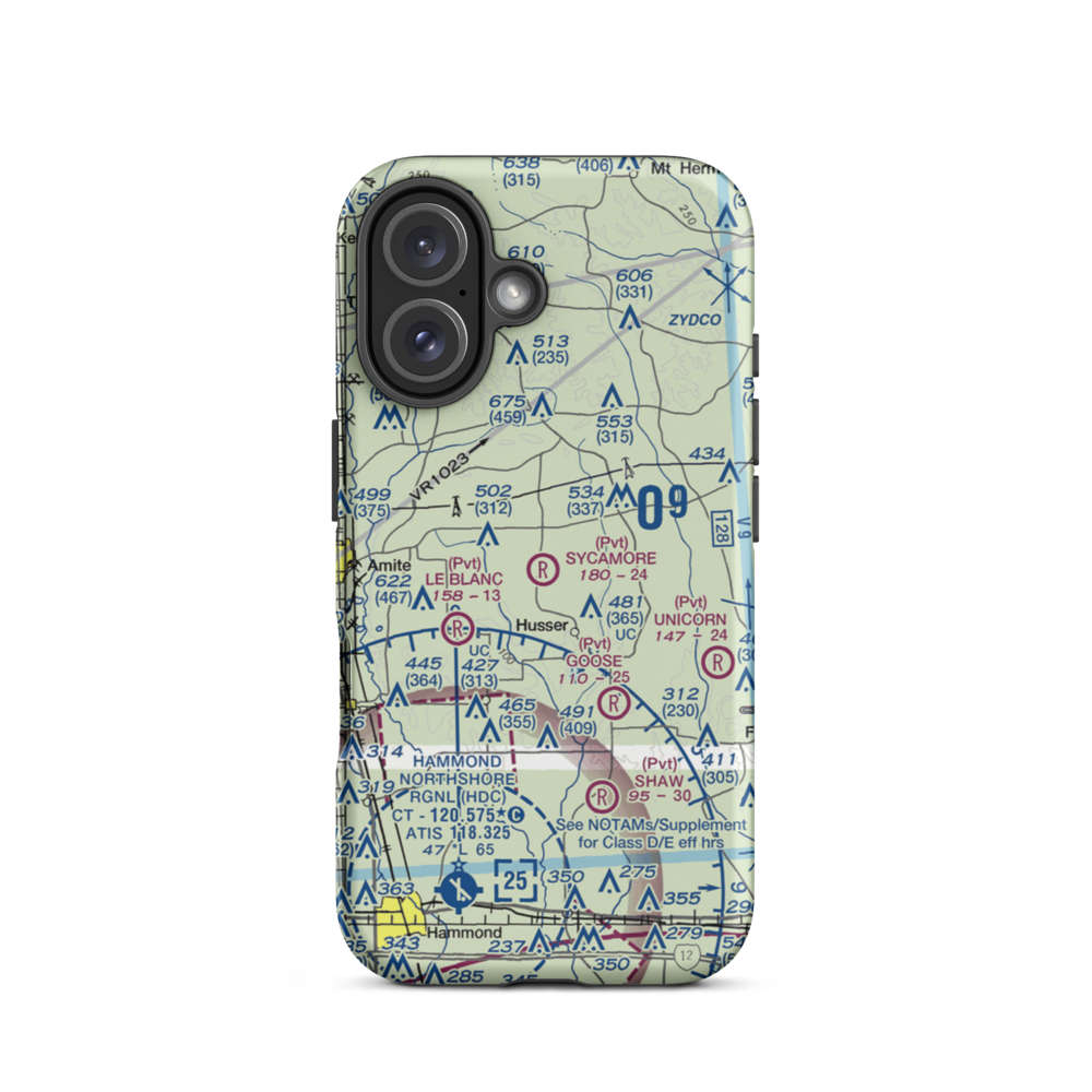 Sycamore Airport (LA79) VFR Sectional  Tough iPhone Case iPhone 16 model shown