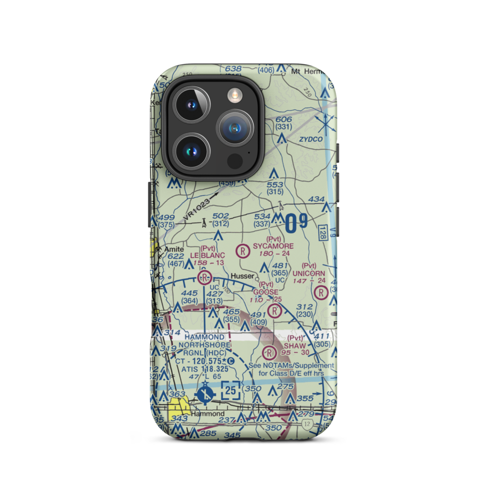 Sycamore Airport (LA79) VFR Sectional  Tough iPhone Case iPhone 16 Pro model shown
