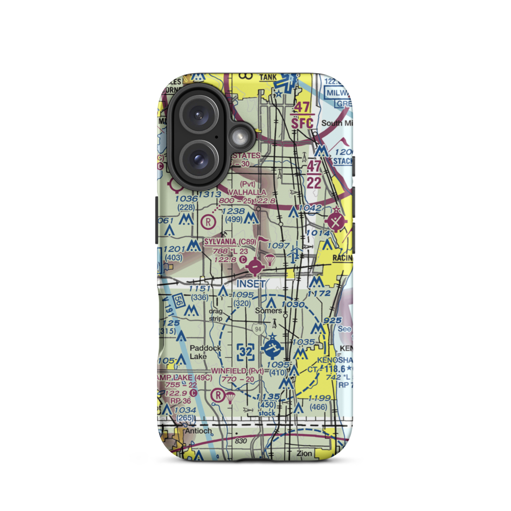 Sylvania Airport (C89) VFR Sectional  Tough iPhone Case iPhone 16 model shown