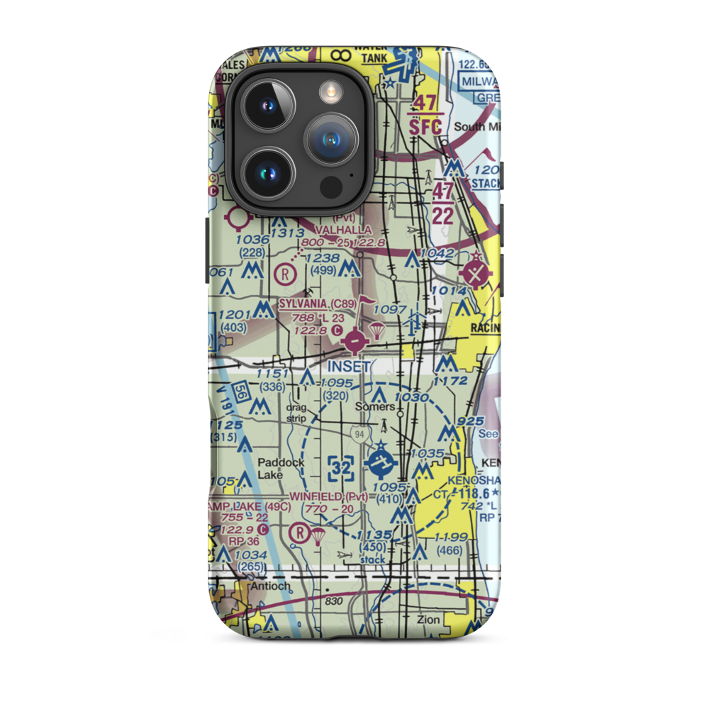 Sylvania Airport (C89) VFR Sectional  Tough iPhone Case iPhone 16 Pro Max model shown