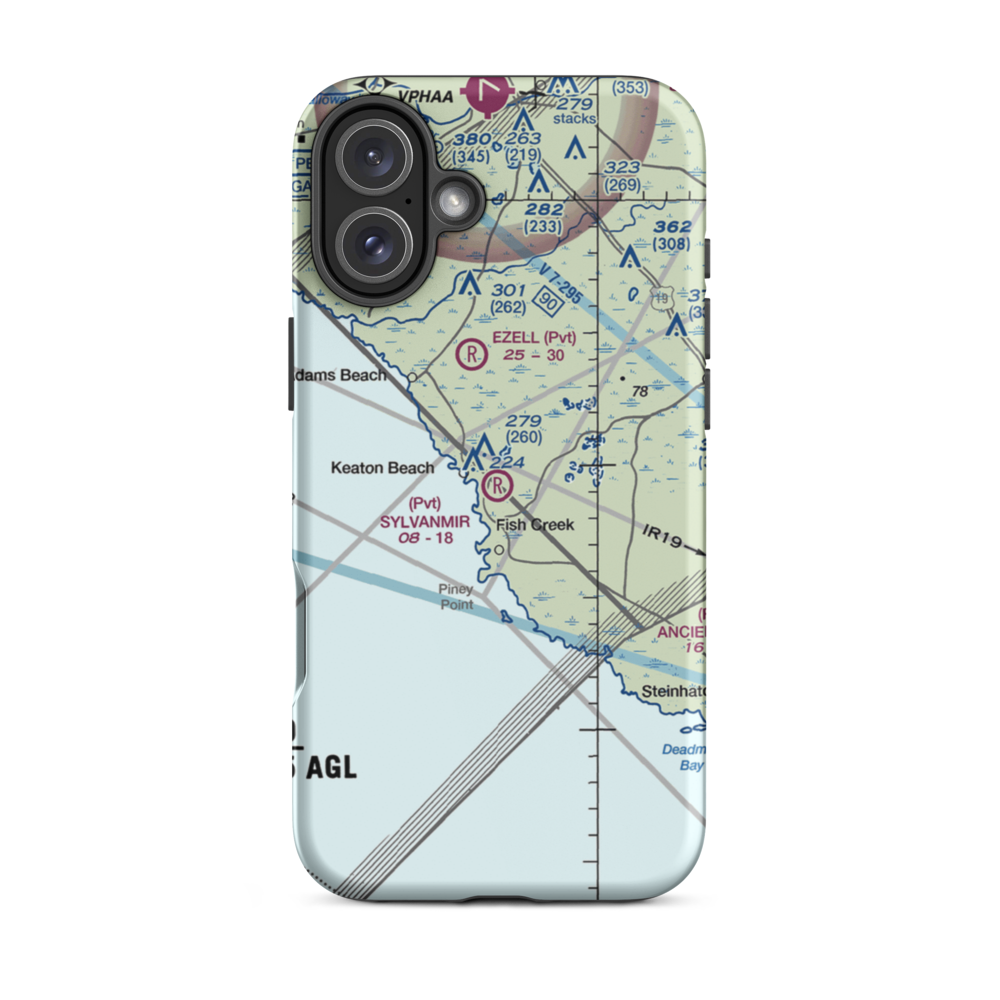 Sylvanmir Farms Airport (6FL4) VFR Sectional  Tough iPhone Case iPhone 16 Plus model shown