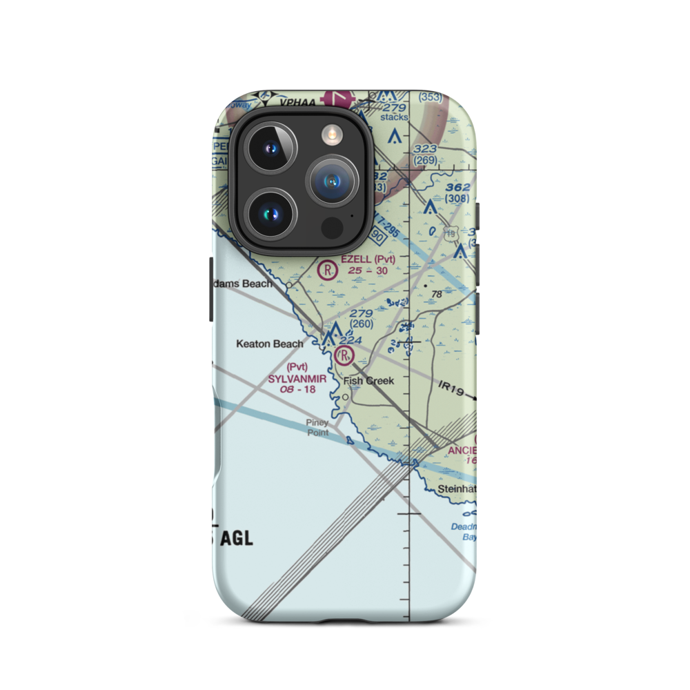 Sylvanmir Farms Airport (6FL4) VFR Sectional  Tough iPhone Case iPhone 16 Pro model shown