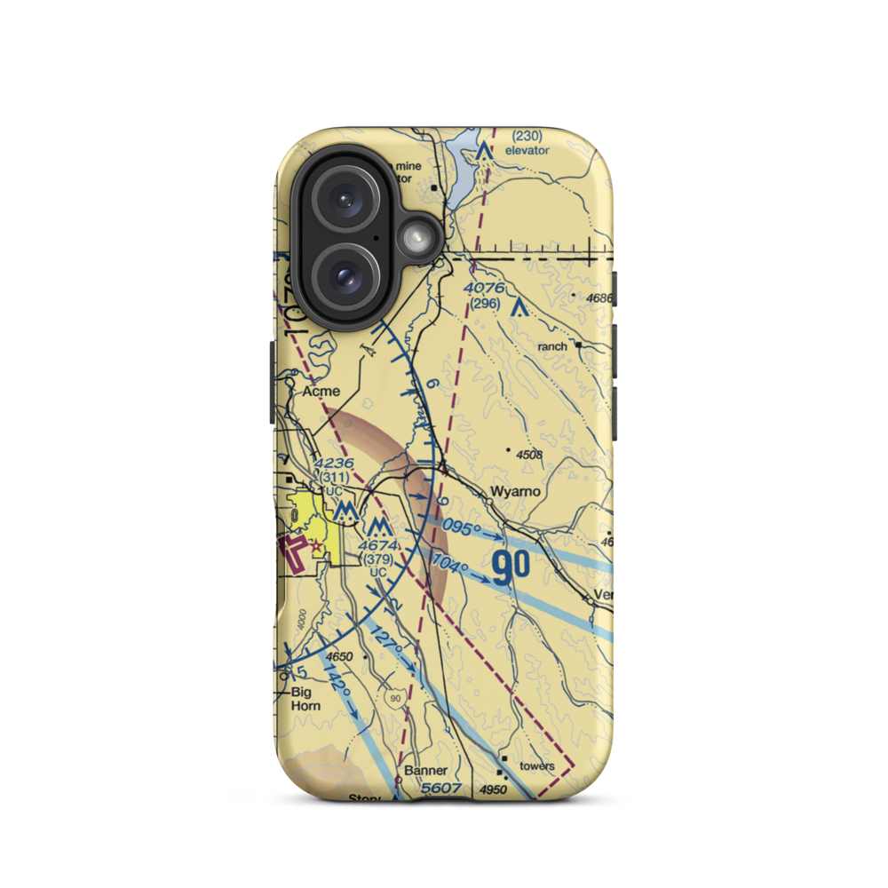 Symons Airport (WY37) VFR Sectional  Tough iPhone Case iPhone 16 model shown