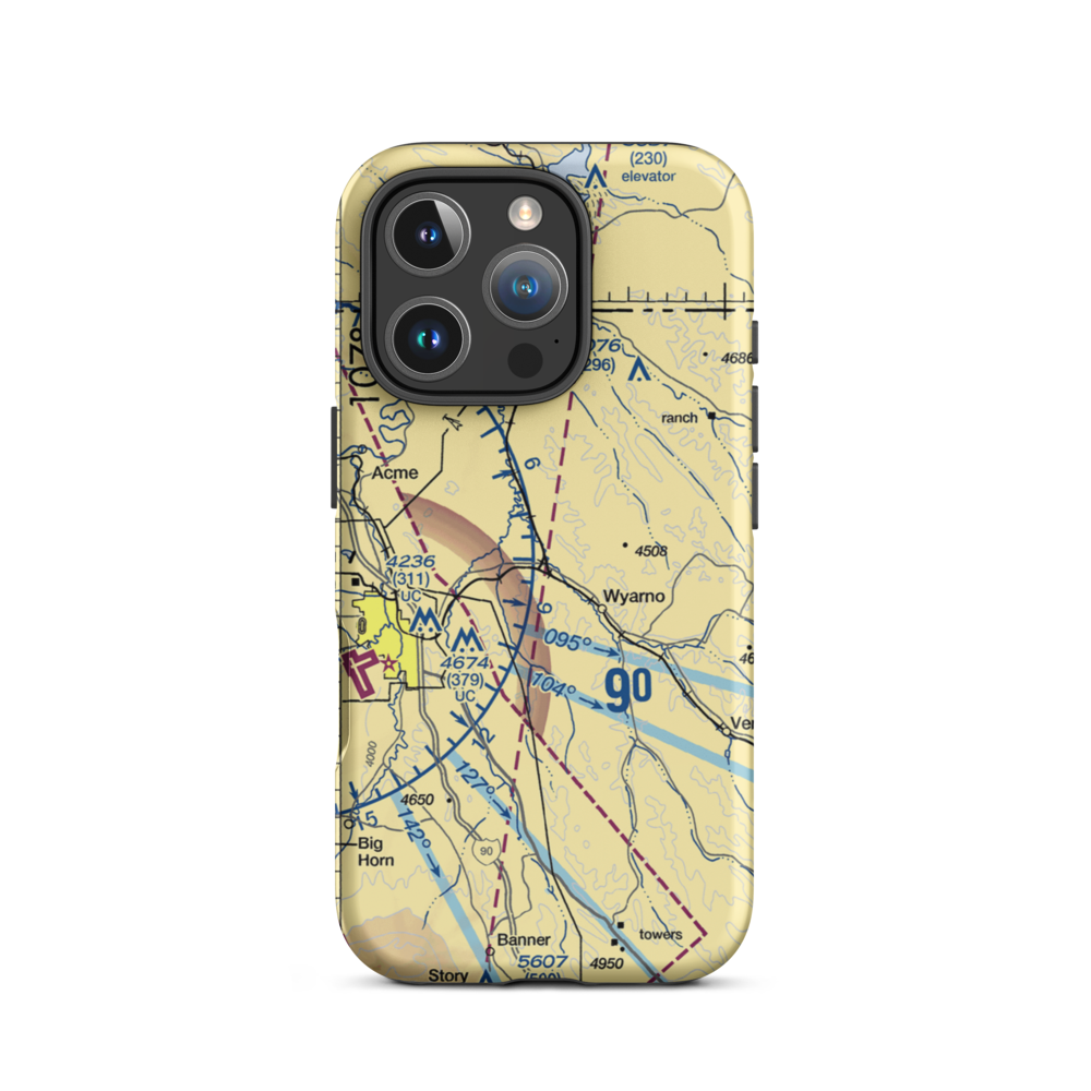 Symons Airport (WY37) VFR Sectional  Tough iPhone Case iPhone 16 Pro model shown