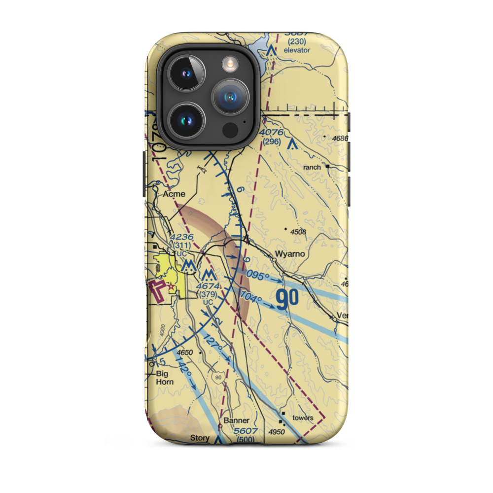 Symons Airport (WY37) VFR Sectional  Tough iPhone Case iPhone 16 Pro Max model shown