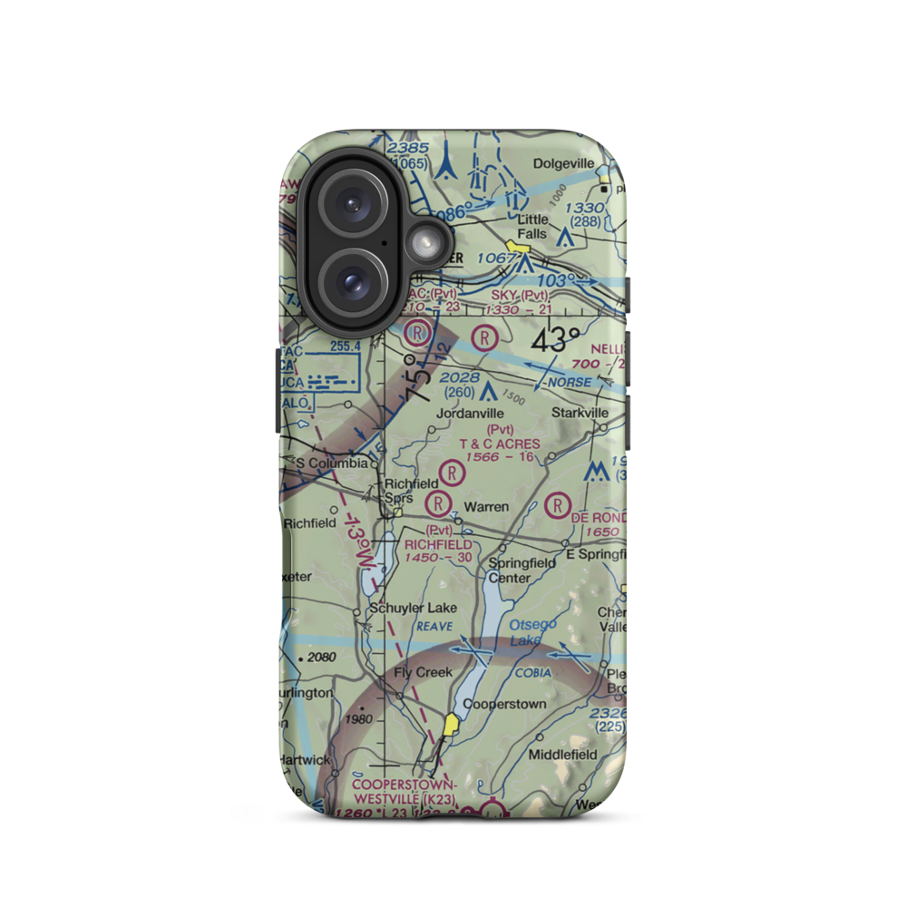 T & C Acres Airport (12NY) VFR Sectional  Tough iPhone Case iPhone 16 model shown