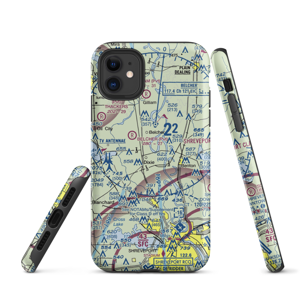 T & M Ag Aviation Airport (LA52) VFR Sectional  Tough iPhone Case iPhone 11 model shown