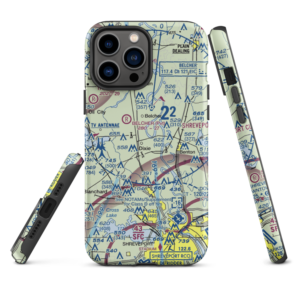 T & M Ag Aviation Airport (LA52) VFR Sectional  Tough iPhone Case iPhone 13 Pro Max model shown