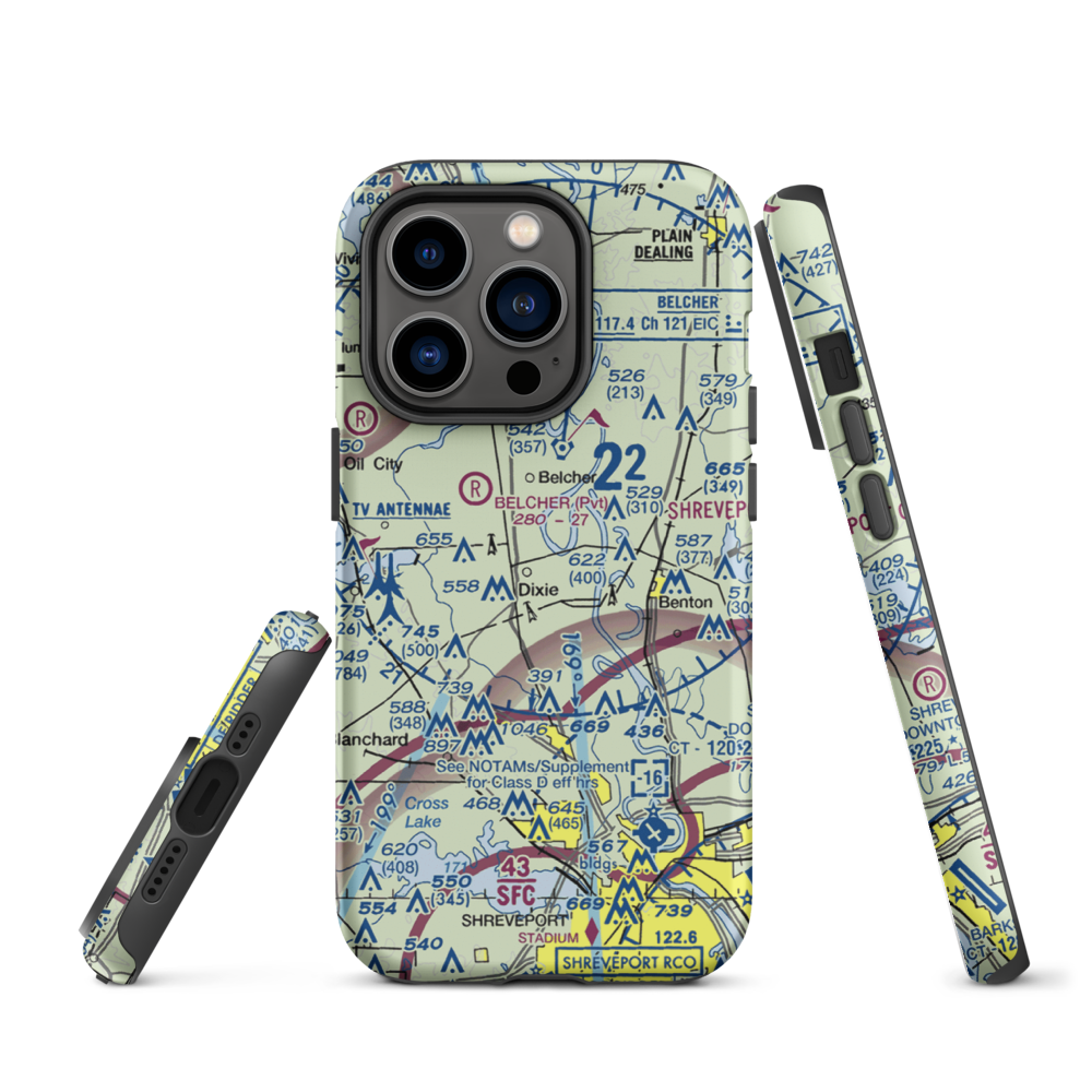 T & M Ag Aviation Airport (LA52) VFR Sectional  Tough iPhone Case iPhone 14 Pro model shown