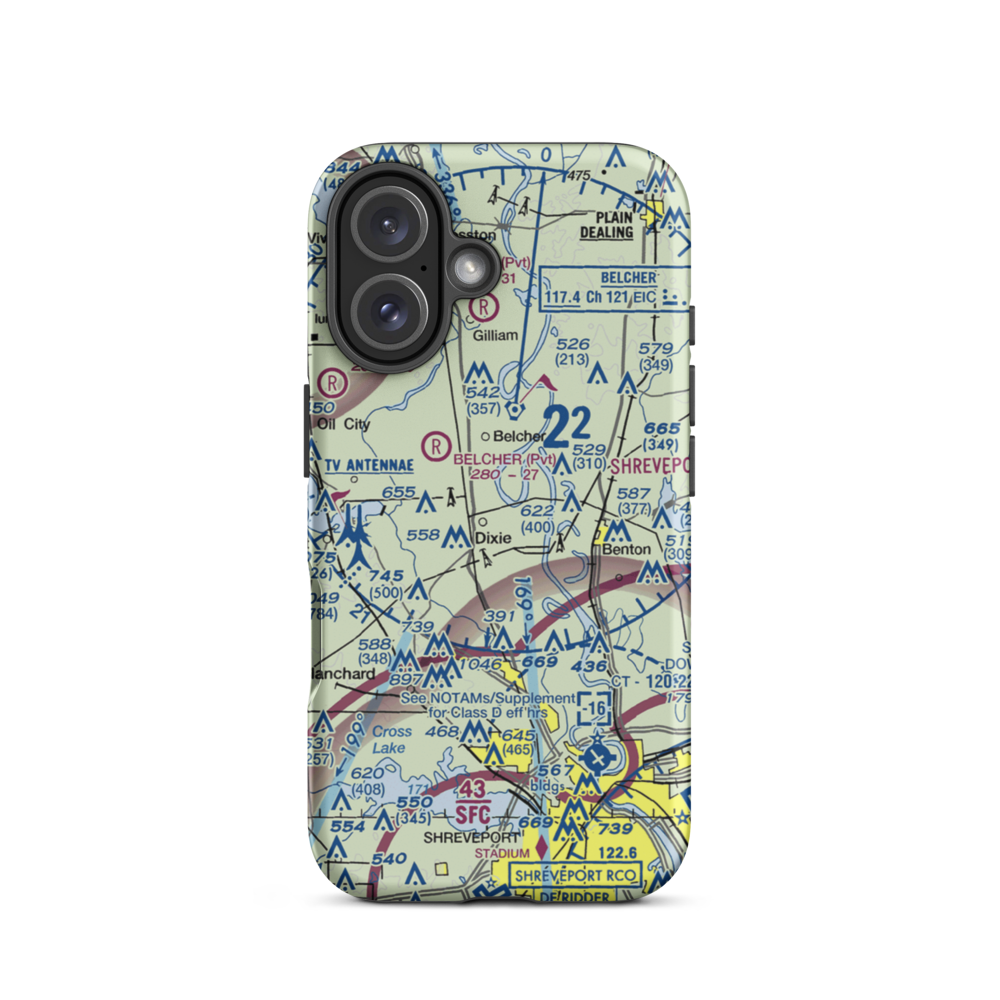 T & M Ag Aviation Airport (LA52) VFR Sectional  Tough iPhone Case iPhone 16 model shown