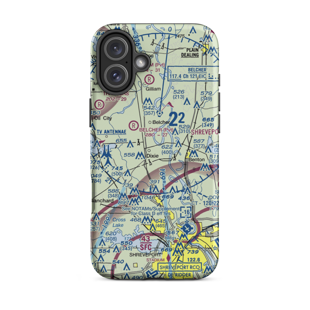 T & M Ag Aviation Airport (LA52) VFR Sectional  Tough iPhone Case iPhone 16 Plus model shown