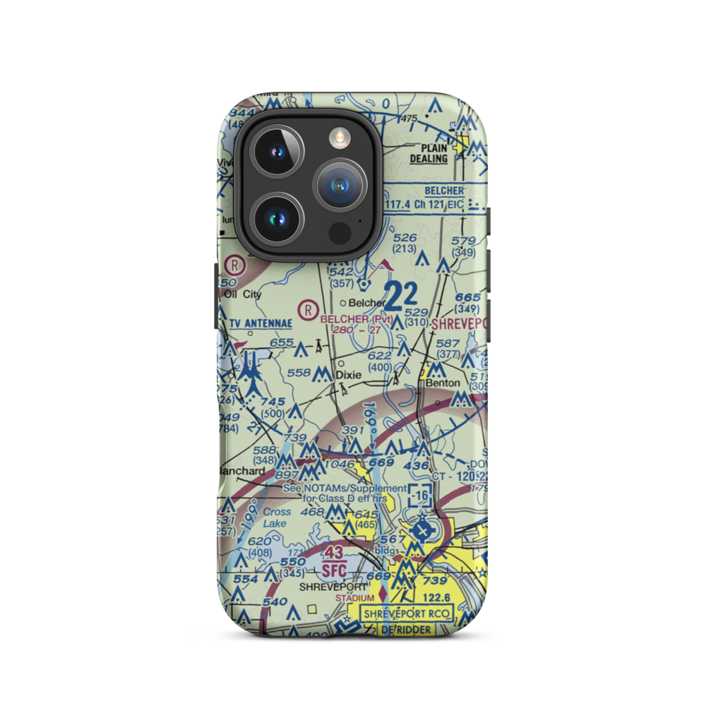 T & M Ag Aviation Airport (LA52) VFR Sectional  Tough iPhone Case iPhone 16 Pro model shown