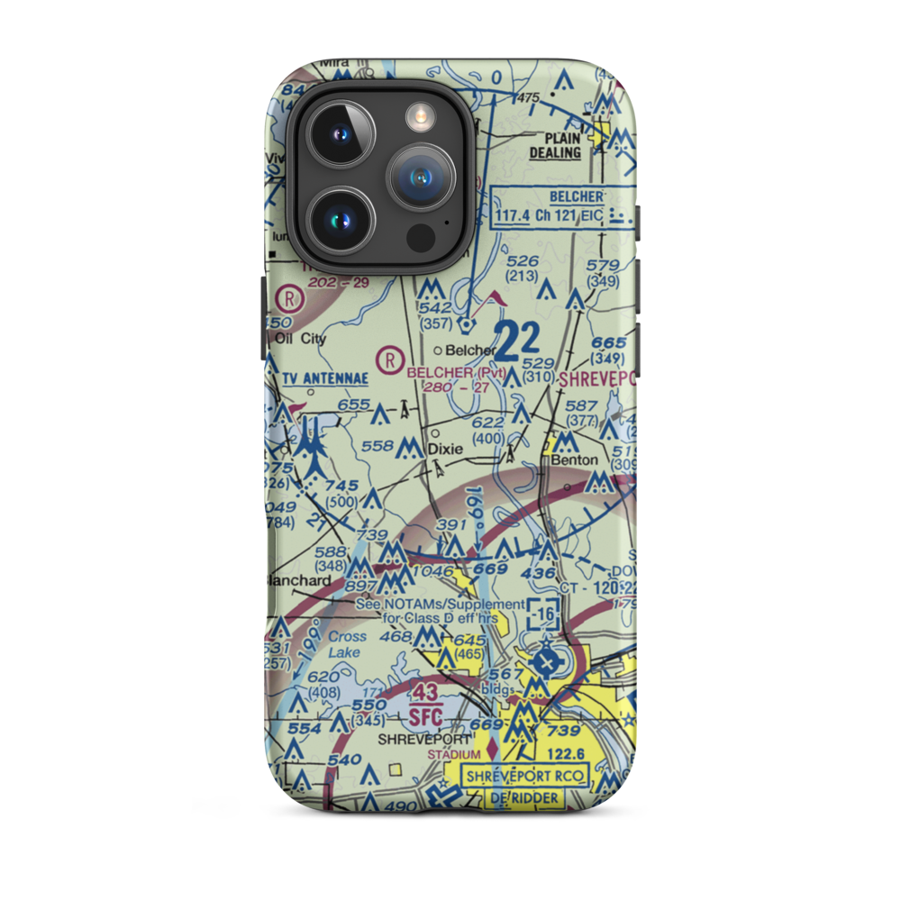 T & M Ag Aviation Airport (LA52) VFR Sectional  Tough iPhone Case iPhone 16 Pro Max model shown