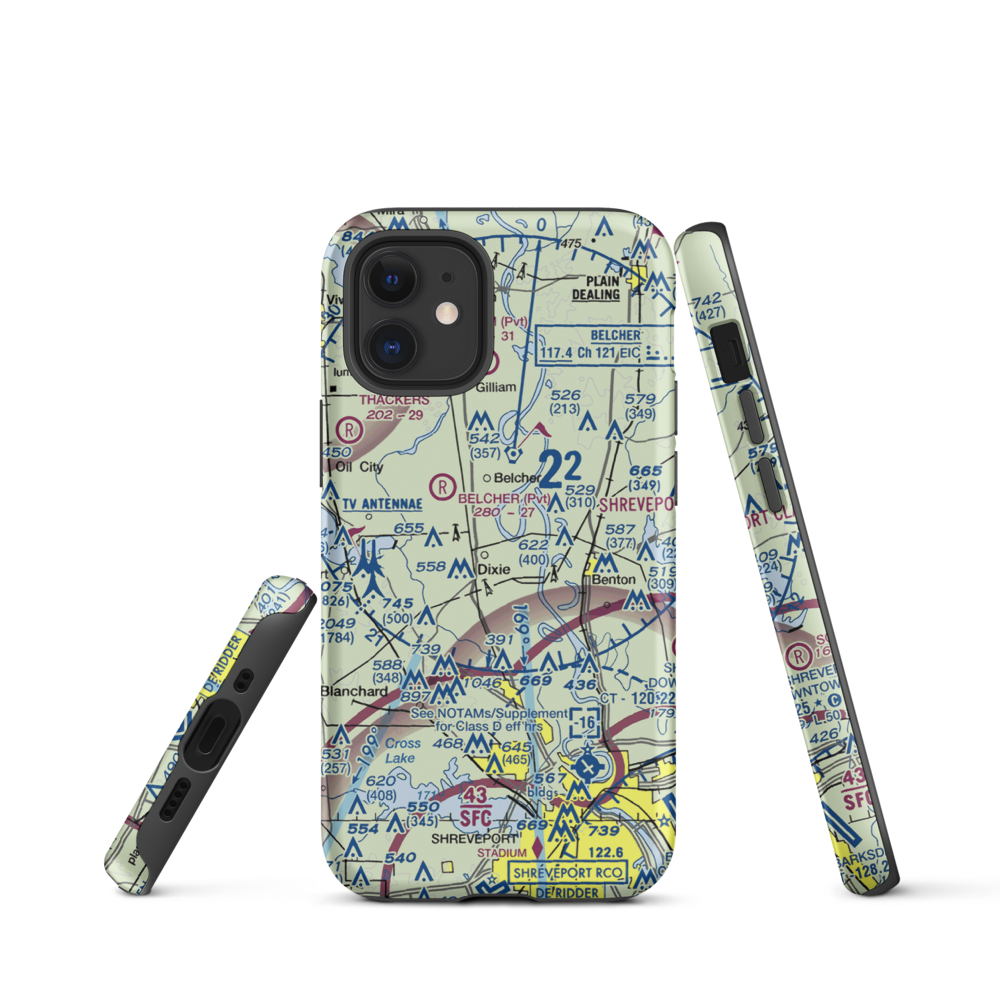 T & M Ag Aviation Airport (LA52) VFR Sectional  Tough iPhone Case iPhone 12 mini model shown