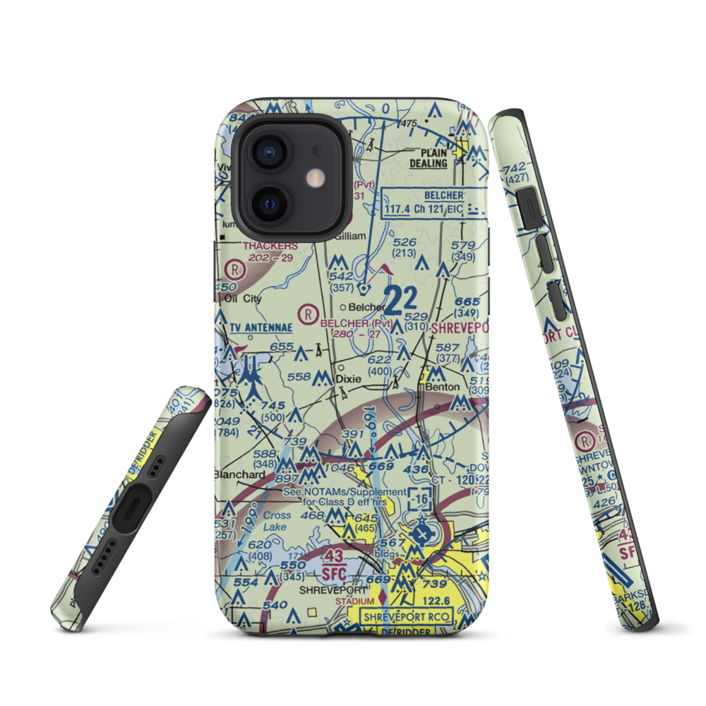T & M Ag Aviation Airport (LA52) VFR Sectional  Tough iPhone Case iPhone 12 model shown