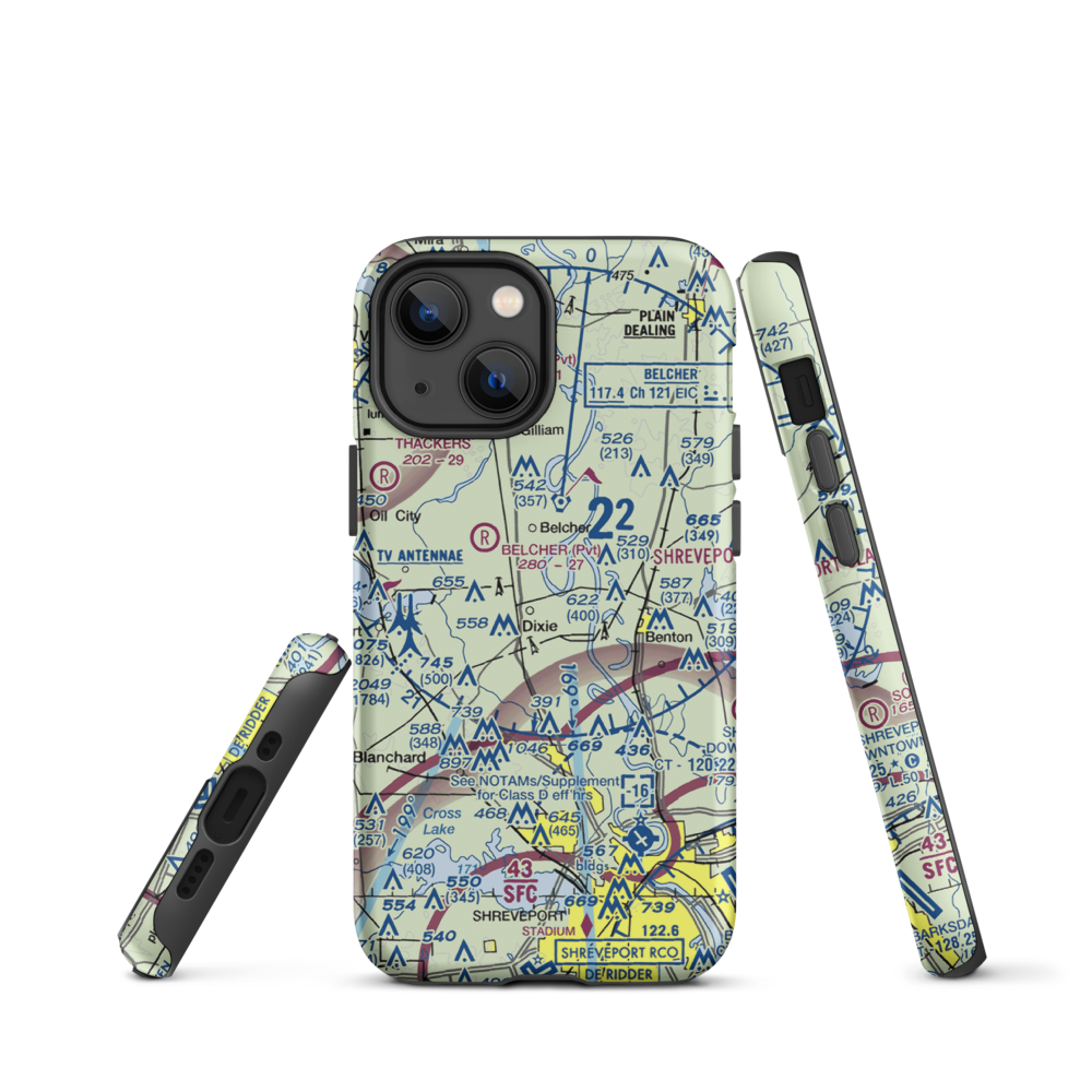 T & M Ag Aviation Airport (LA52) VFR Sectional  Tough iPhone Case iPhone 13 mini model shown