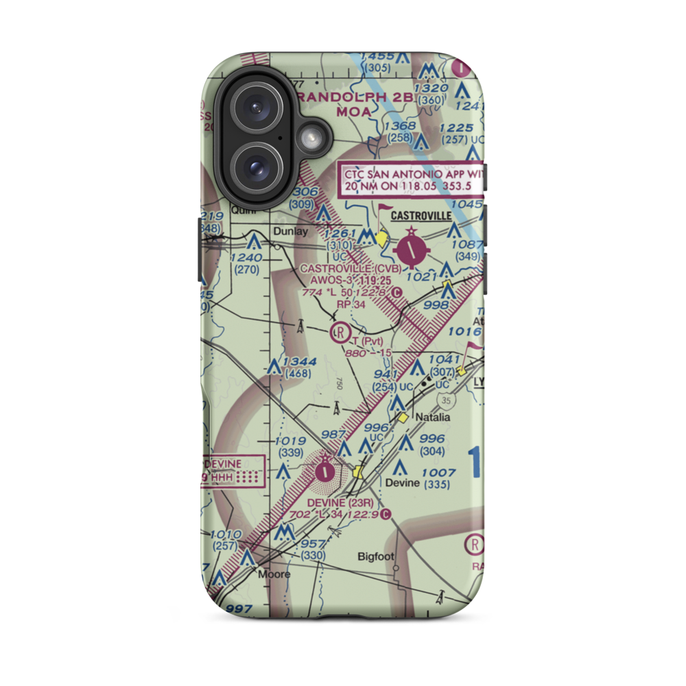T-Ranch Airport (XS86) VFR Sectional  Tough iPhone Case iPhone 16 Plus model shown